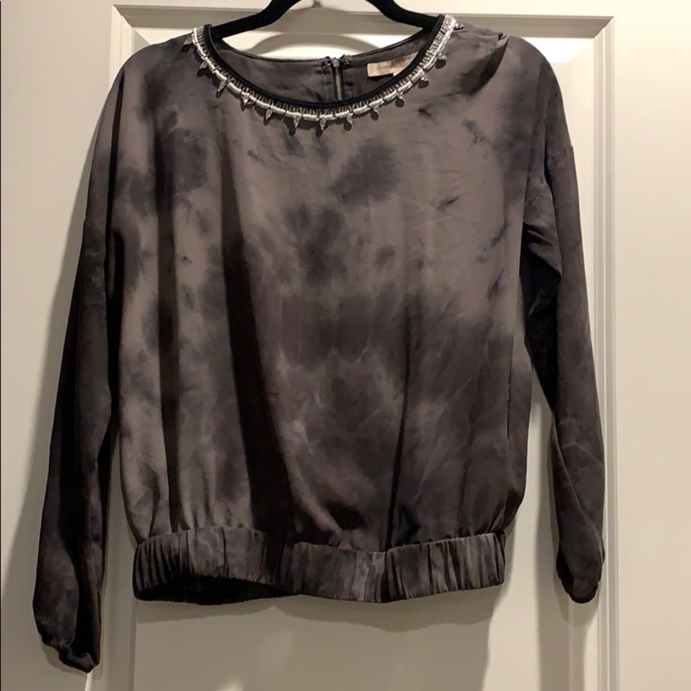 Forever 21 tie die blouse with rhinestones
